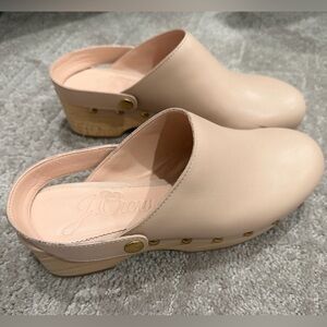 J. Crew Women's Blush Leather Mules